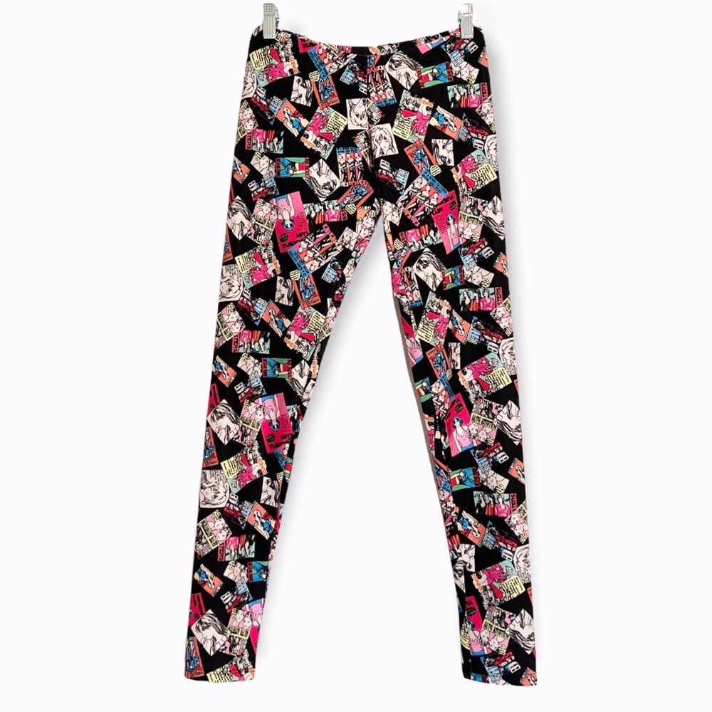 NWT Comics Cartoon Graphic Print Leggings by Cherie New York Sz M
